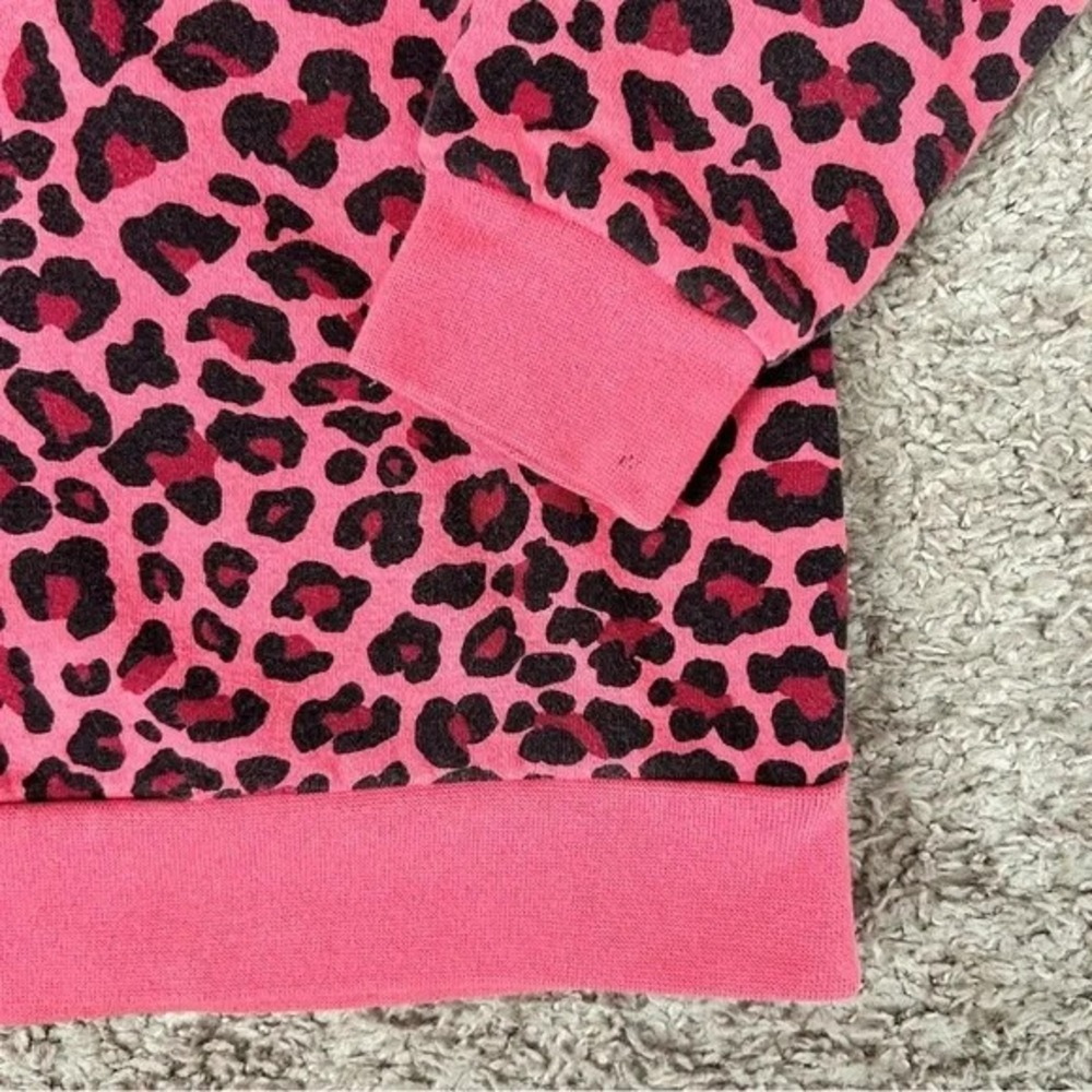 Nike I Kids Girls Pink‎ Black Leopard Print Crewneck Sweatshirt I Size M (6/8) - Picture 5 of 8